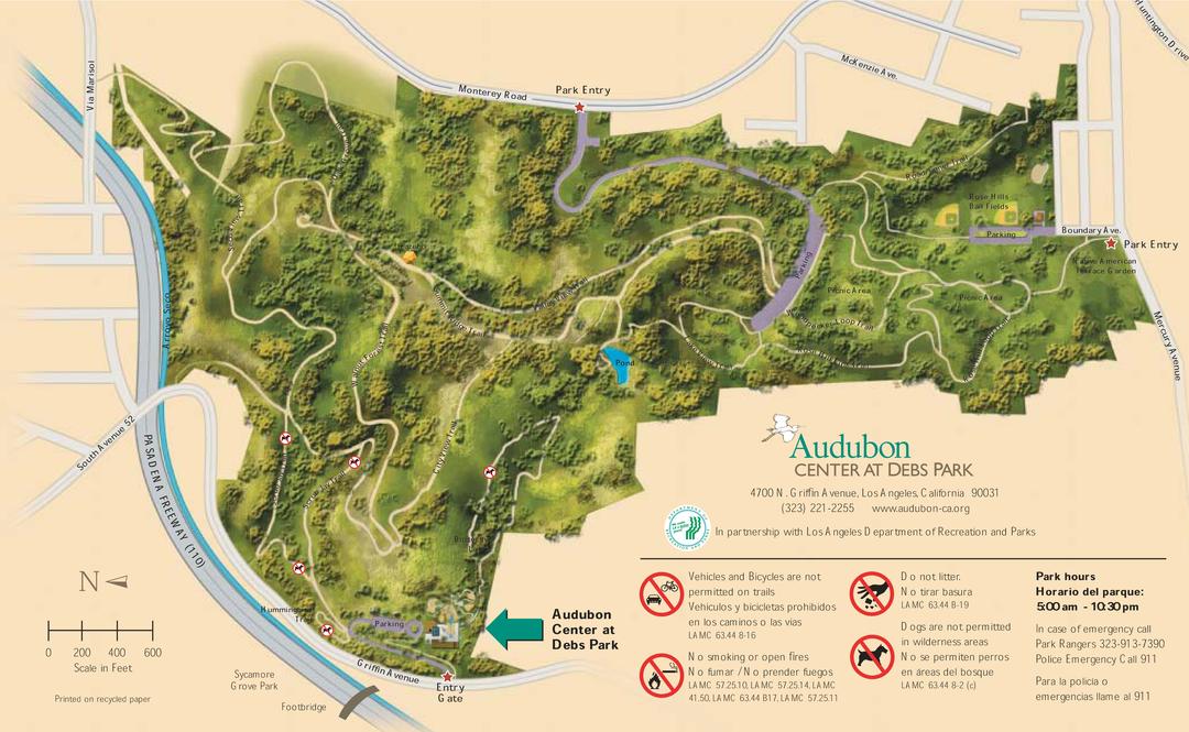 Hiking Trail Map Audubon Center At Debs Park
