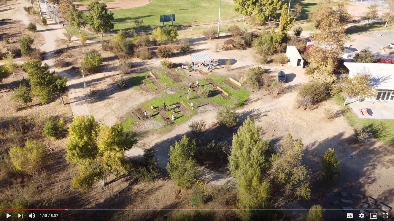 Bird’s Eye view of TEST PLOT at Rio de Los Angeles State Park, November 2020 